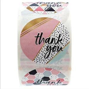 500 Geo designed thank you stickers 1"